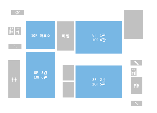 홍대점 8~10층 롯데시네마 도면