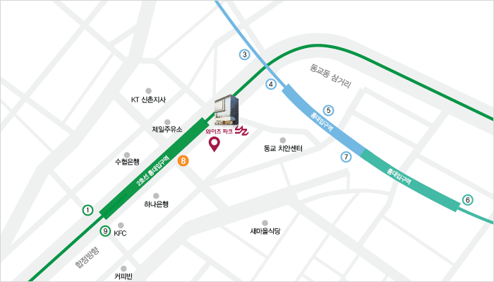 서울 홍대점 오시는길 지도